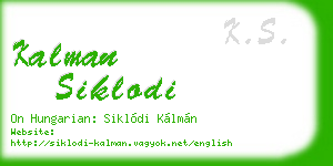 kalman siklodi business card